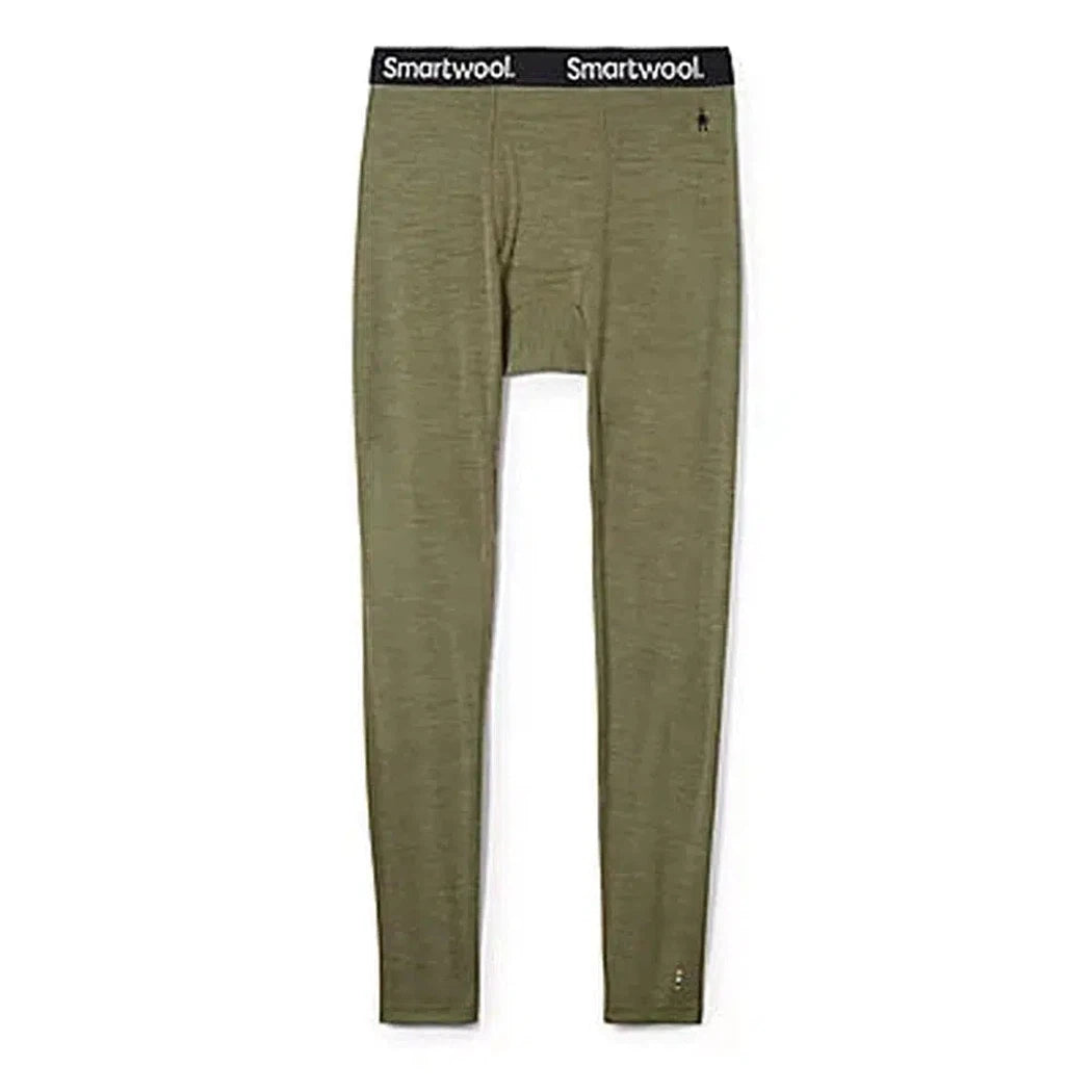 Black Smartwool Men's Classic Thermal Merino Base Layer Bottom shown from front on white background.