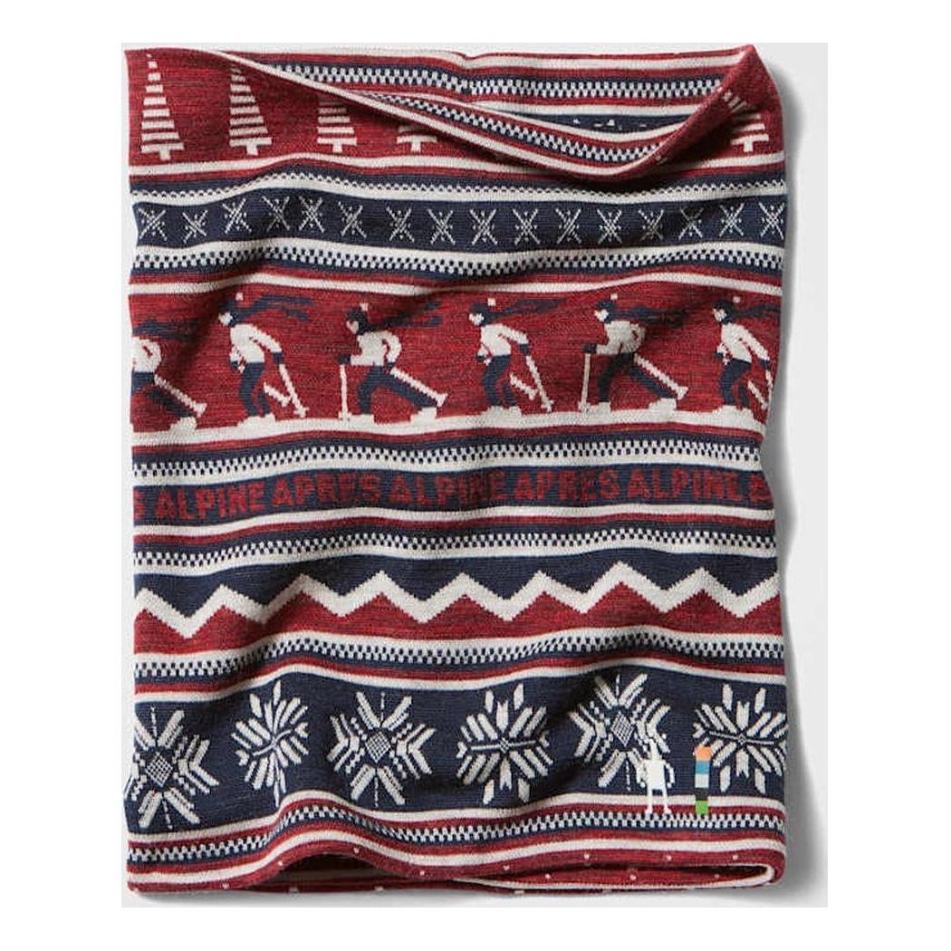 A close-up of the Smartwool Thermal Reversible Neck Gaiter in Black/Black showing the pattern and texture against a white background.