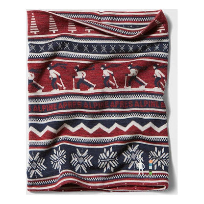 A close-up of the Smartwool Thermal Reversible Neck Gaiter in Black/Black showing the pattern and texture against a white background.