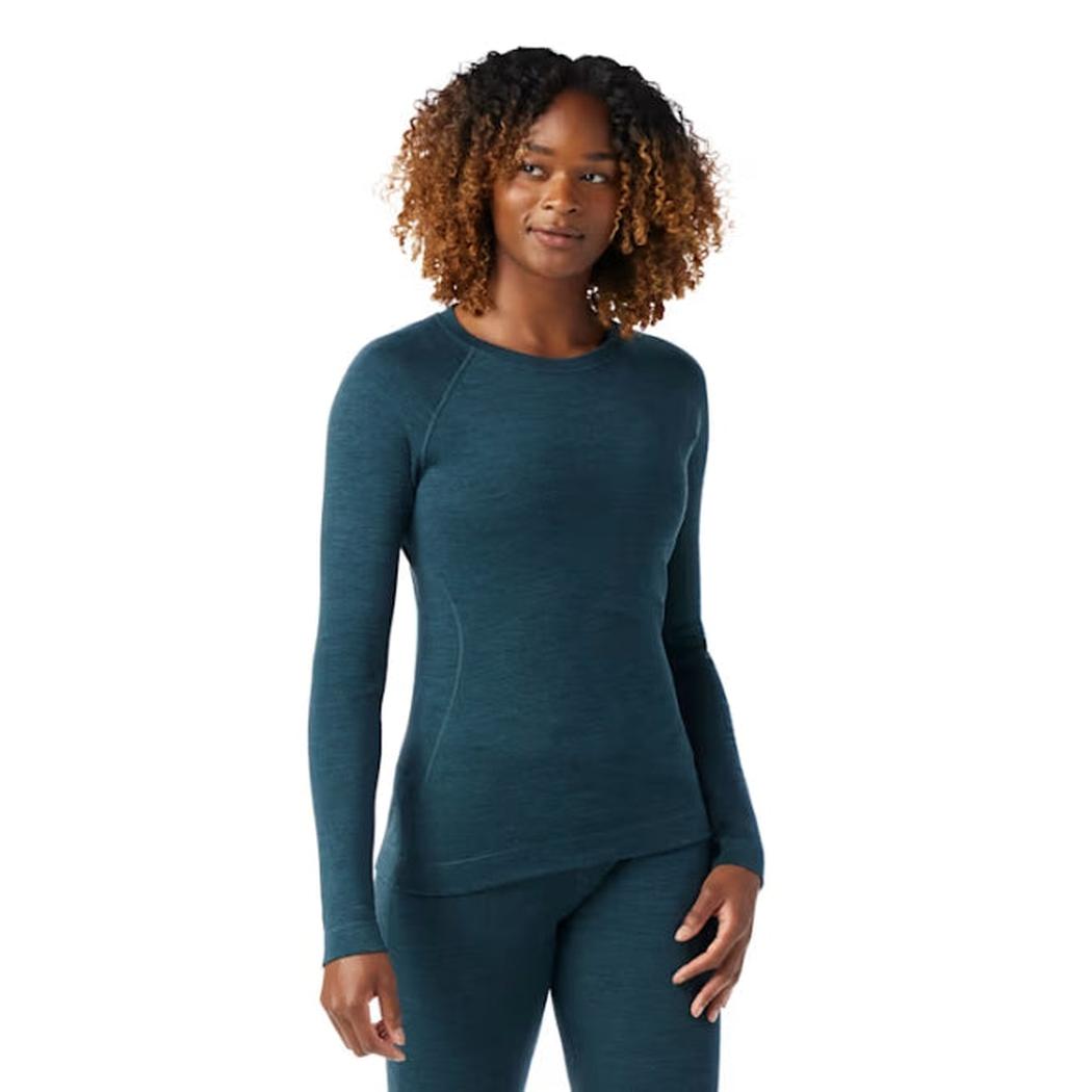 Smartwool Women's Classic Thermal Merino Base Layer Crew-Women's - Clothing - Baselayer-Twilight Blue Heather-XS-Appalachian Outfitters