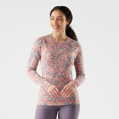 Smartwool Women's Classic Thermal Merino Base Layer Crew-Women's - Clothing - Baselayer-Coral Reef Floral-XS-Appalachian Outfitters