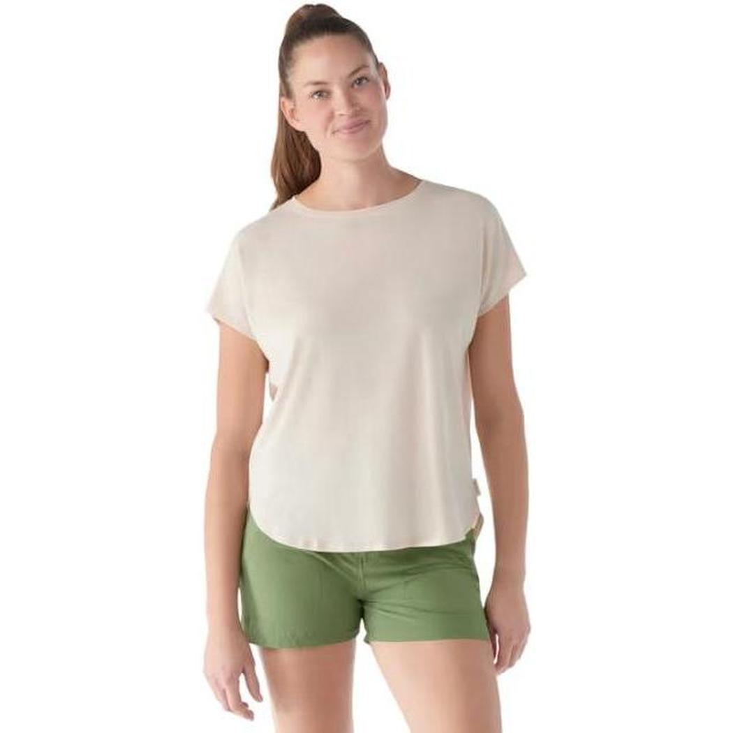 Smartwool Women's Short Sleeve Swing Top-Women's - Clothing - Tops-Almond-S-Appalachian Outfitters