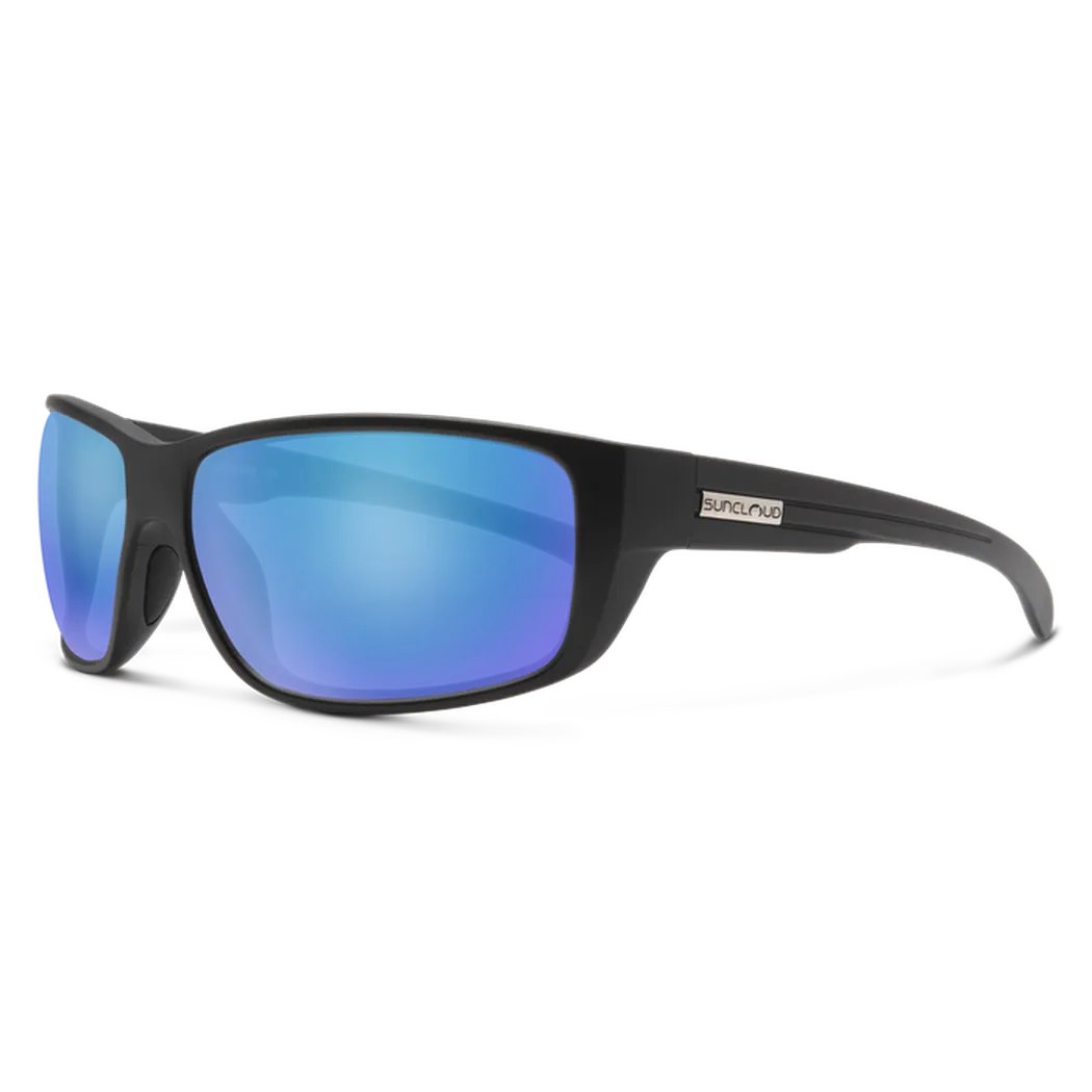 Suncloud Milestone-Accessories - Eyewear - Sunglasses-Matte Black-Polarized Blue Mirror-Appalachian Outfitters