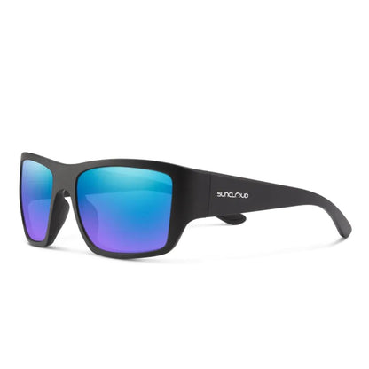 Suncloud Sculpin-Accessories - Eyewear - Sunglasses-Matte Black-Polarized Blue Mirror-Appalachian Outfitters
