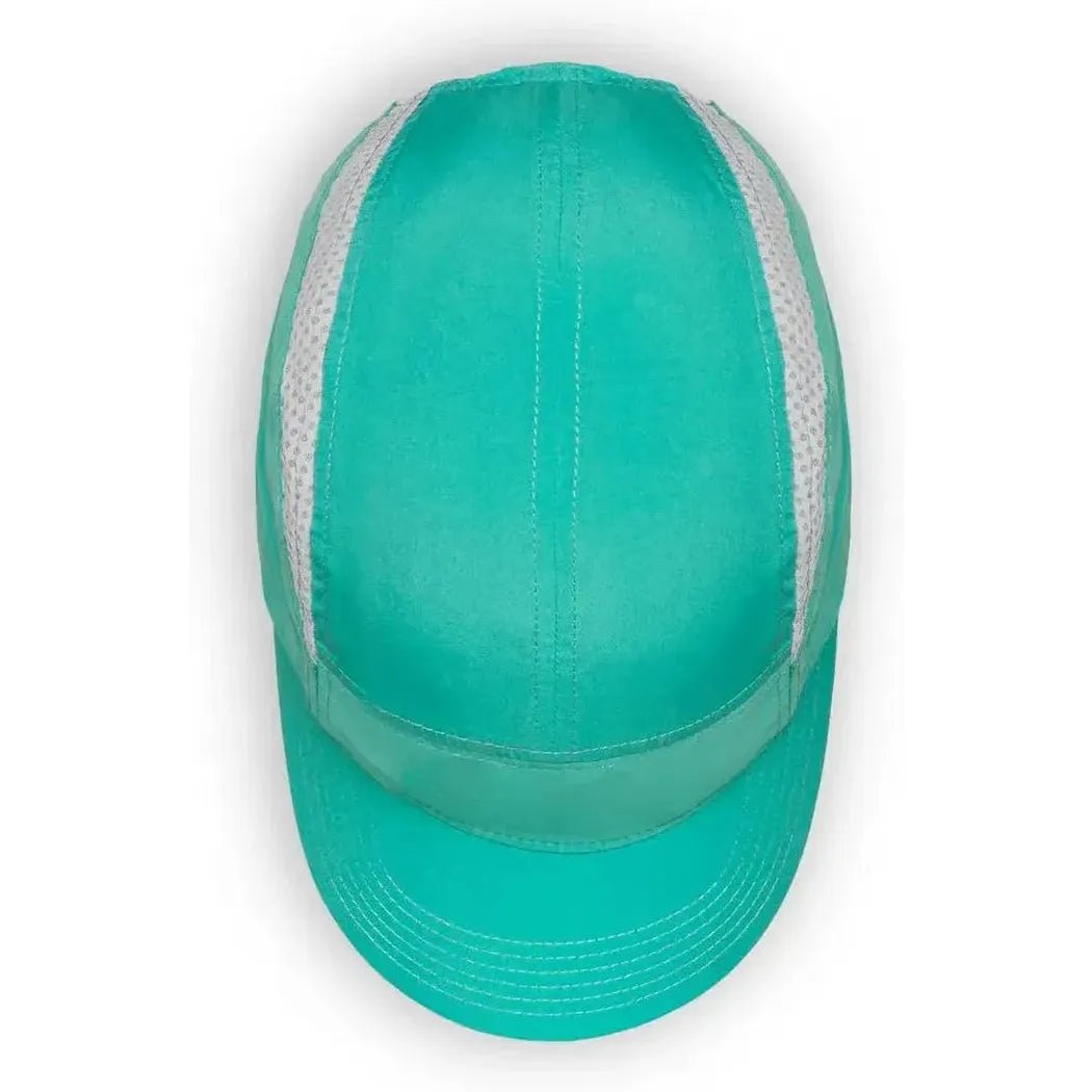 Top view of the Sunday Afternoons Aerial Cap in Black/Black with mesh side panels against a white background.