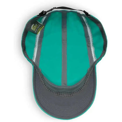 Top view of the Sunday Afternoons Aerial Cap in Black/Black showing the adjustable strap and mesh back against a white background.
