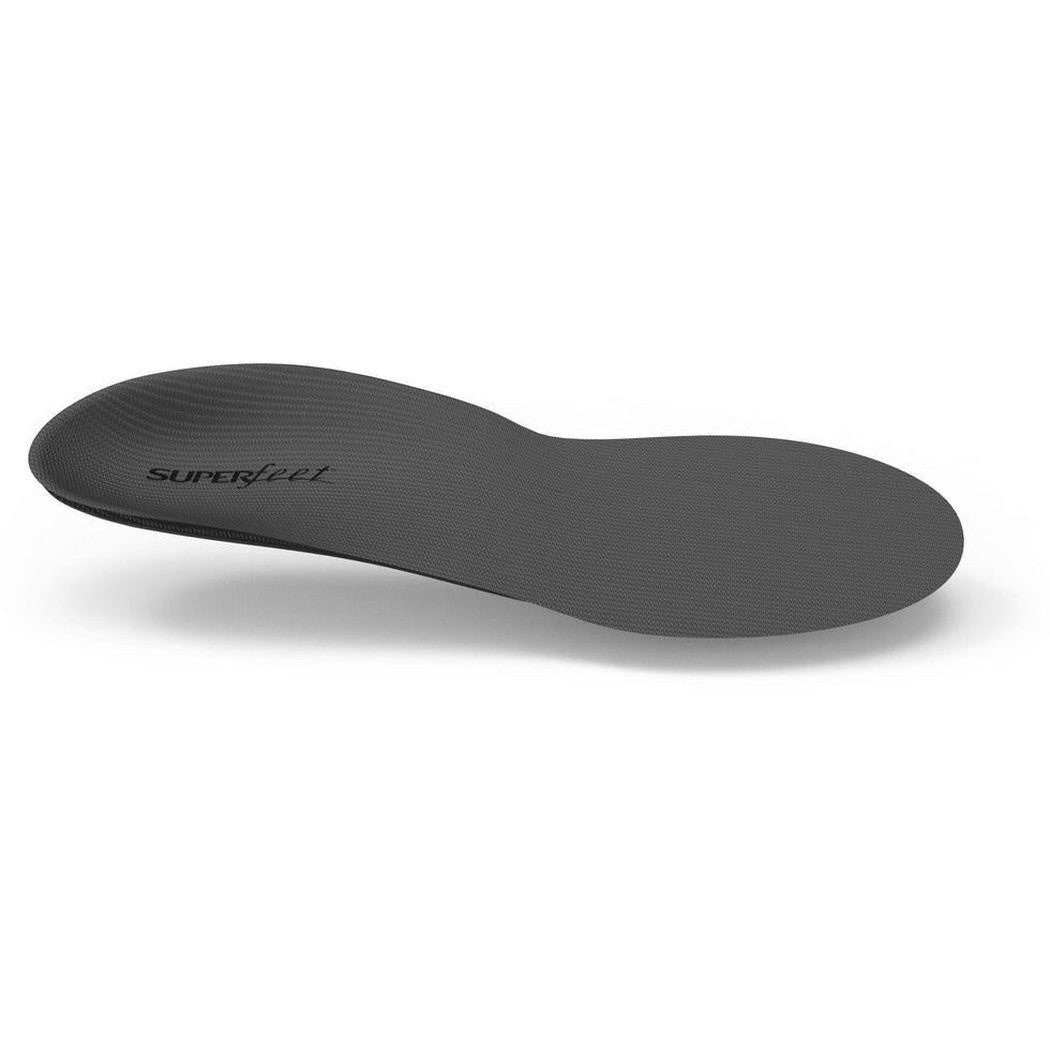 Side view of the Superfeet Custom CARBON All-Season Thin insoles on a white background.