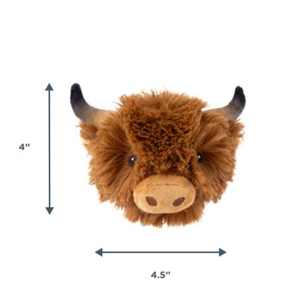 A front view of the Tall Tails Indoor Fetch Ball 2 in 1 Toy 4" Black Bear showing its brown fur and black nose against a white background.