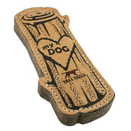 Tall Tails Natural Leather & Wool Love My Dog Log - 9"-Pets - Toys-Appalachian Outfitters