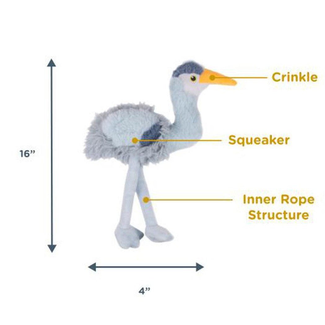 Tall Tails Plush Rope Body Heron Squeaker Toy - 16"-Pets - Toys-Appalachian Outfitters
