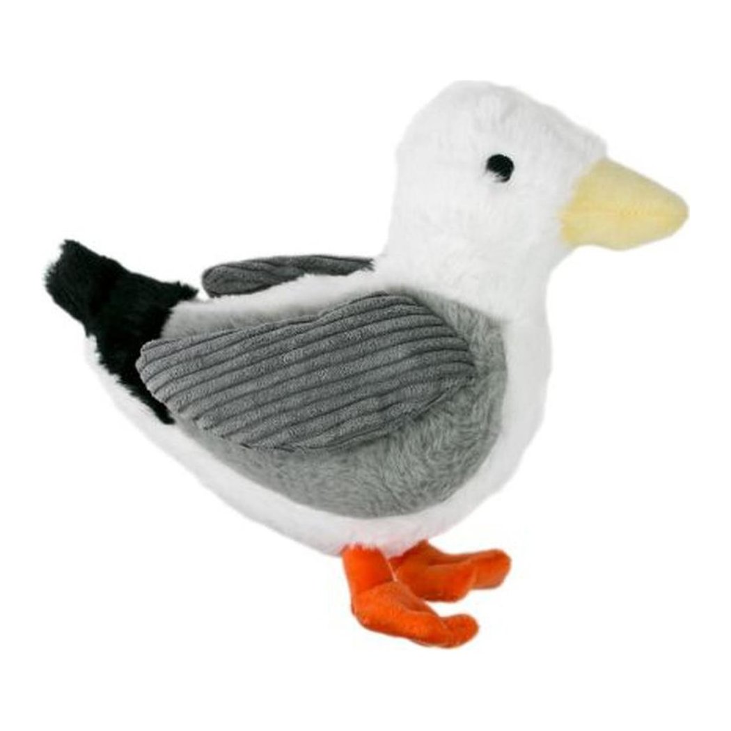 A side view of the Tall Tails Plush Seagull Animated Wing Toy - 9" with a white background.