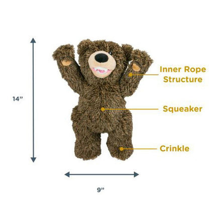 Tall Tails Rope Body Grizzly Bear 14"-Pets - Toys-Appalachian Outfitters