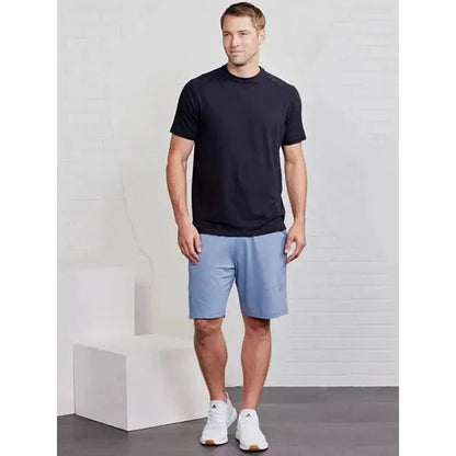 A front view of the Tasc Men's Carrollton Classic Short in Anchor color on a model against a white background.