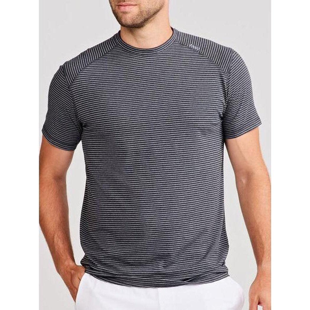 Tasc Men's Carrollton T-Mini Stripe-Men's - Clothing - Tops-Iron Heather/Silver-S-Appalachian Outfitters