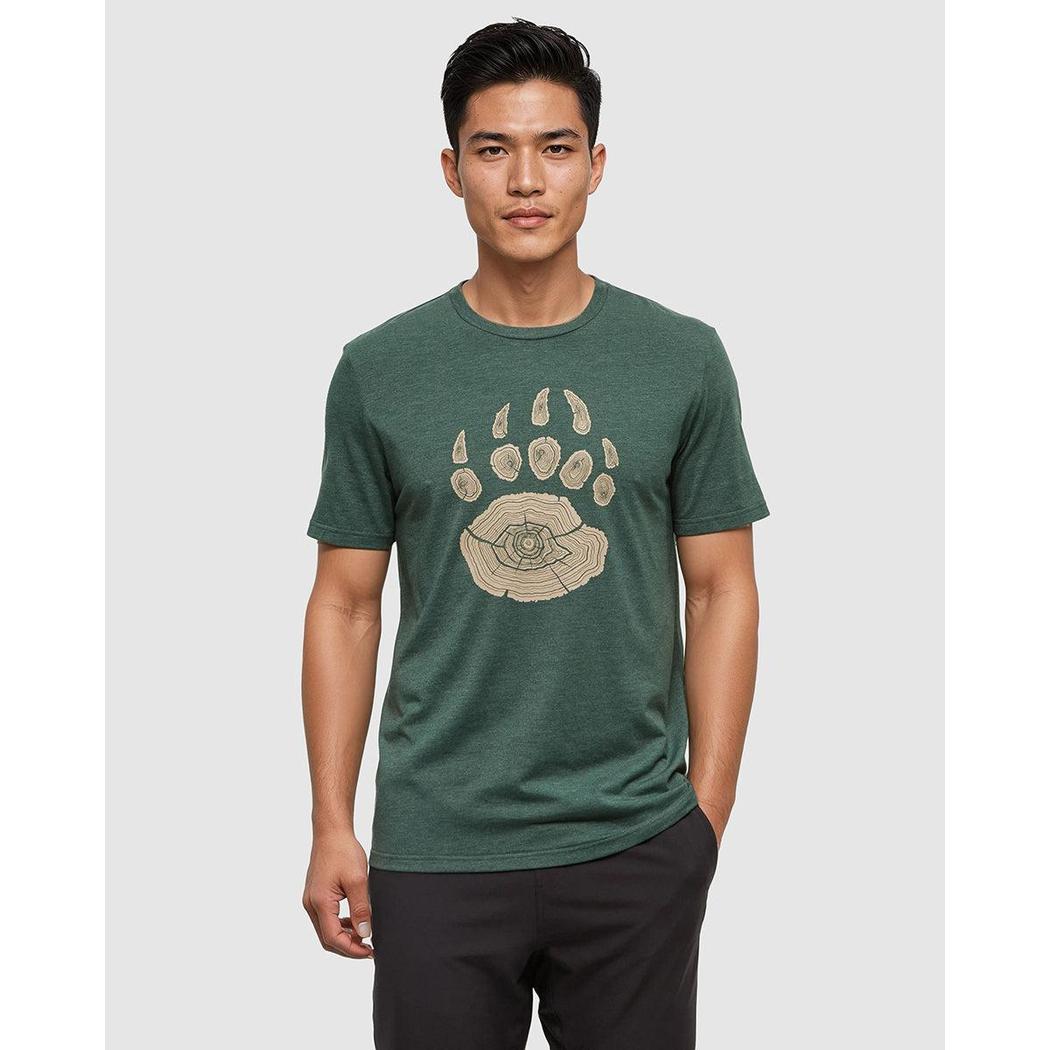 Tentree Men's Bear Claw T-Shirt-Men's - Clothing - Tops-Forest Pine Heather Birchwood-M-Appalachian Outfitters