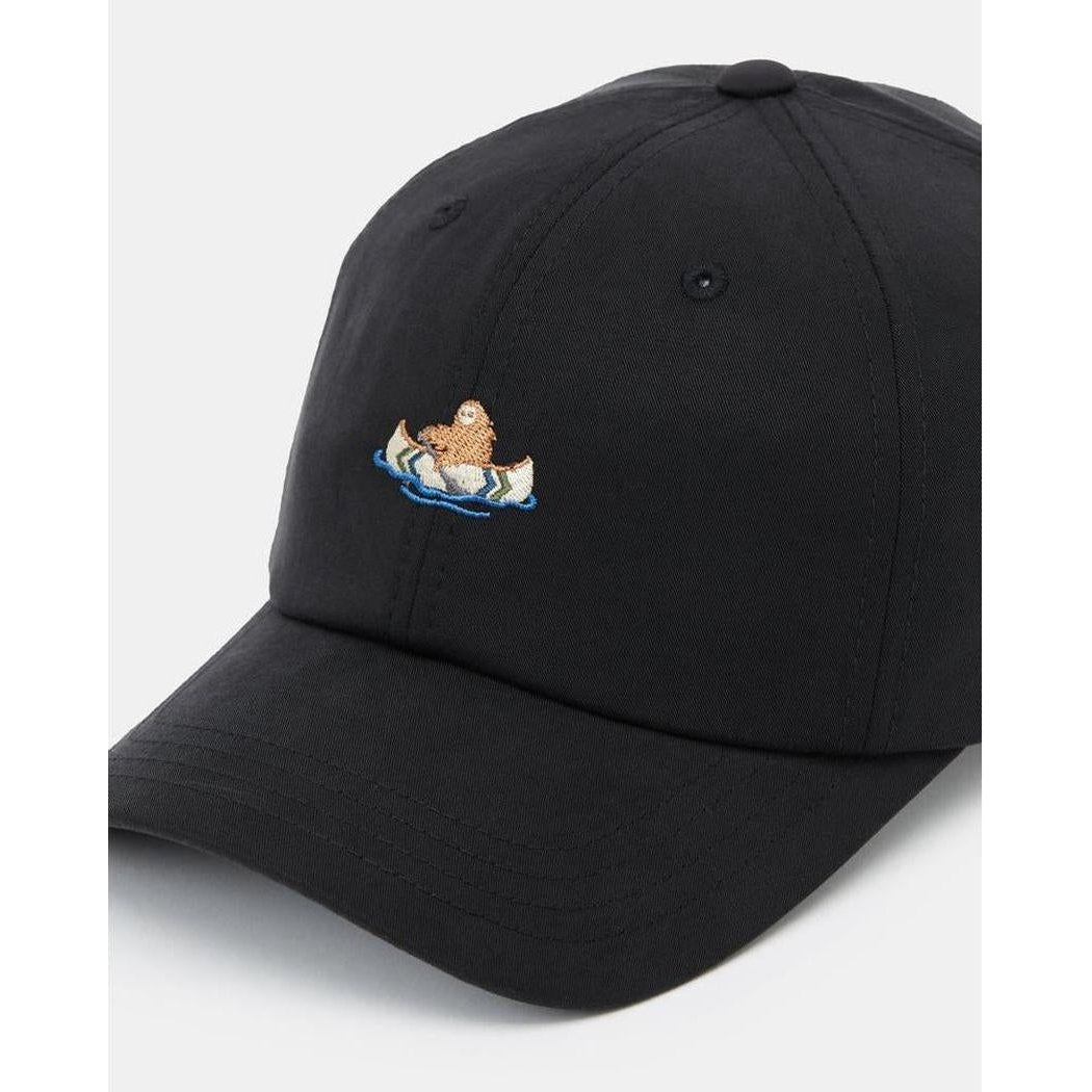 A front view of the Tentree Sasquatch Peak Hat in Agave Green Hammock with a small embroidered Sasquatch on the front panel against a white background.