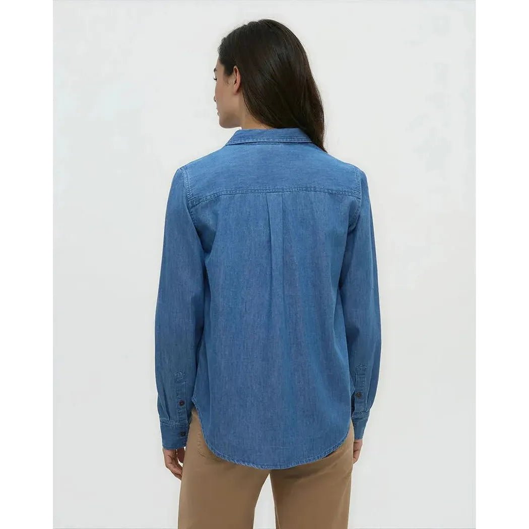 Tentree Women's Denim Sloan Shirt-Women's - Clothing - Tops-Appalachian Outfitters