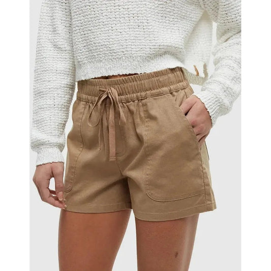 Tentree Women's Hemp Stretch Instow Short-Women's - Clothing - Bottoms-Khaki-XS-Appalachian Outfitters