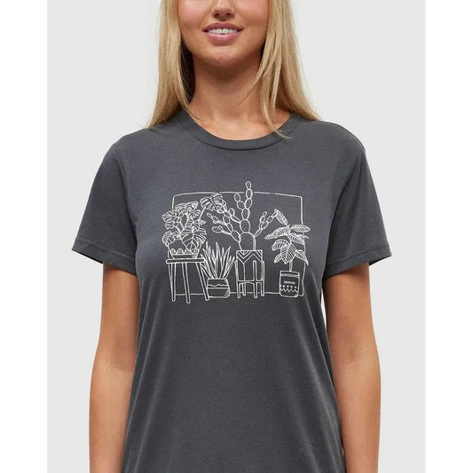 Tentree Women's Plant T-Shirt-Women's - Clothing - Tops-Graphite Vintage White-S-Appalachian Outfitters