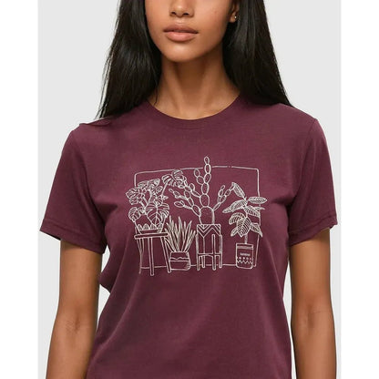 Tentree Women's Plant T-Shirt-Women's - Clothing - Tops-Deep Burgundy Warm Oak-S-Appalachian Outfitters