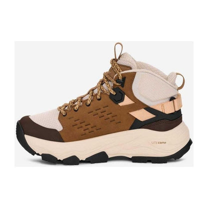Side view of the Teva Women's Grandview Max GTX in Honey Brown/ Birch showing the lugged outsole against a white background.