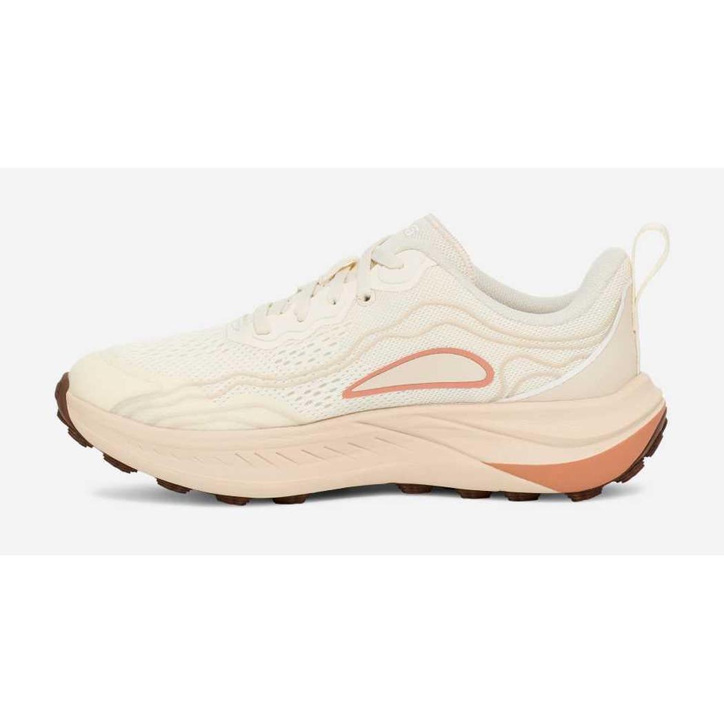 Side view of the Teva Women's Trailwinder Low in Birch/ Peach Bloom showing the thick, textured outsole against a plain white background.