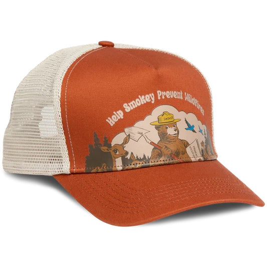 The Landmark Project Help Smokey 5-Panel Trucker Hat-Accessories - Hats - Unisex-Terracotta-Appalachian Outfitters
