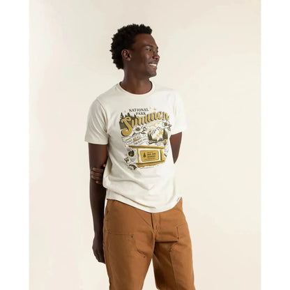 A front view of the Landmark Project National Park Summer Unisex Short Sleeve Tee in Honeycomb on a model against a white background.