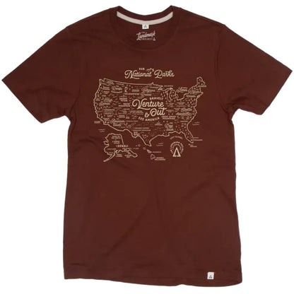 The Landmark Project NPS Map Tee-Unisex - Clothing - Tops-Redwood-XS-Appalachian Outfitters