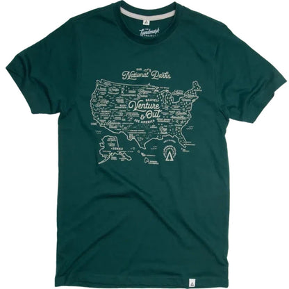 The Landmark Project NPS Map Tee-Unisex - Clothing - Tops-Spruce-S-Appalachian Outfitters
