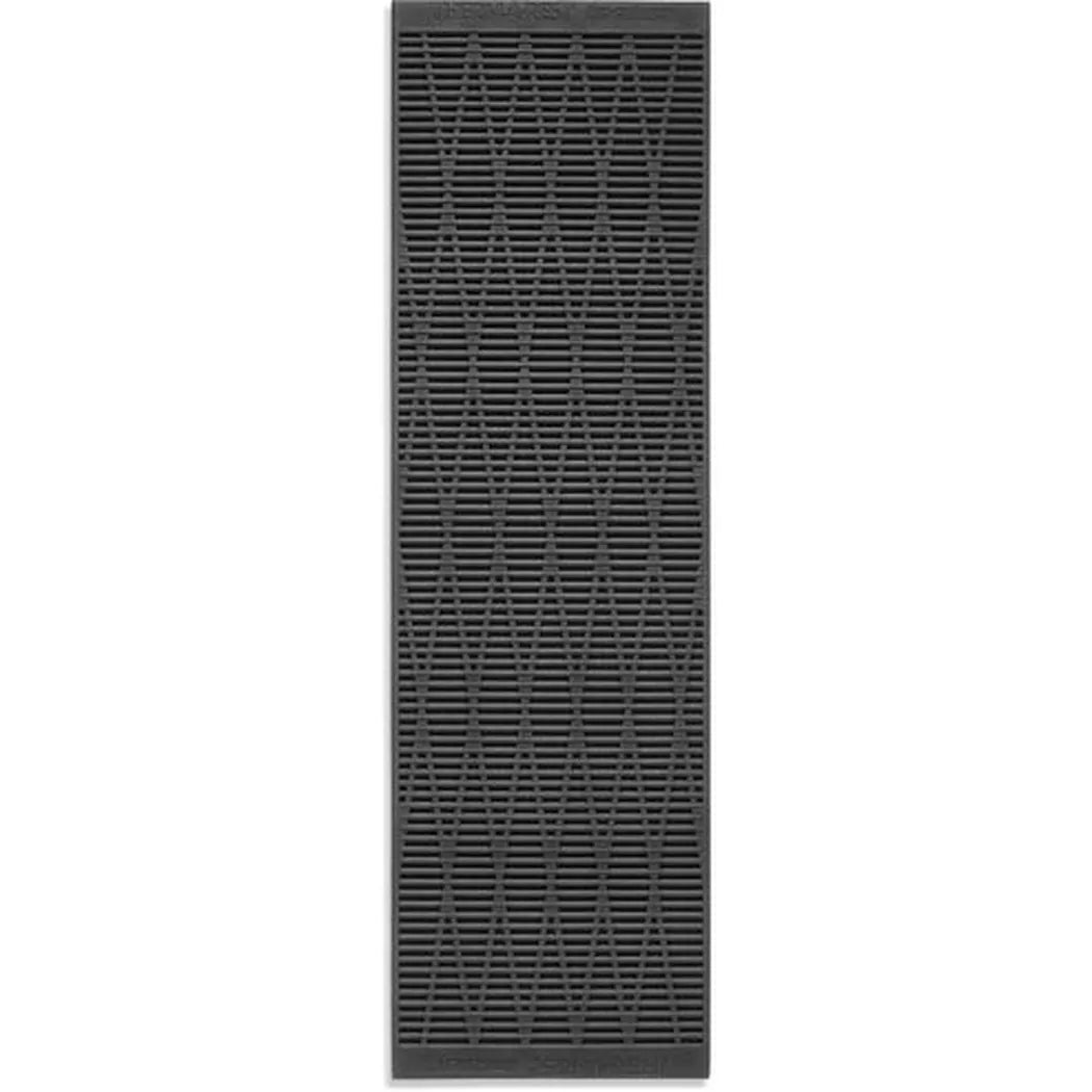 A front view of the Therm-a-Rest RidgeRest Classic showing its charcoal/gray grid pattern against a white background.