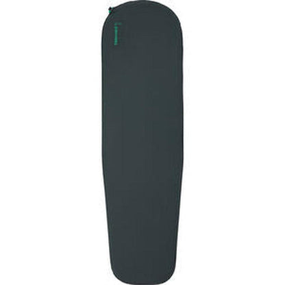 Side view of the Therm-a-Rest Trail Scout in Charcoal/Graphite showing the zippered top and smooth surface against a white background.