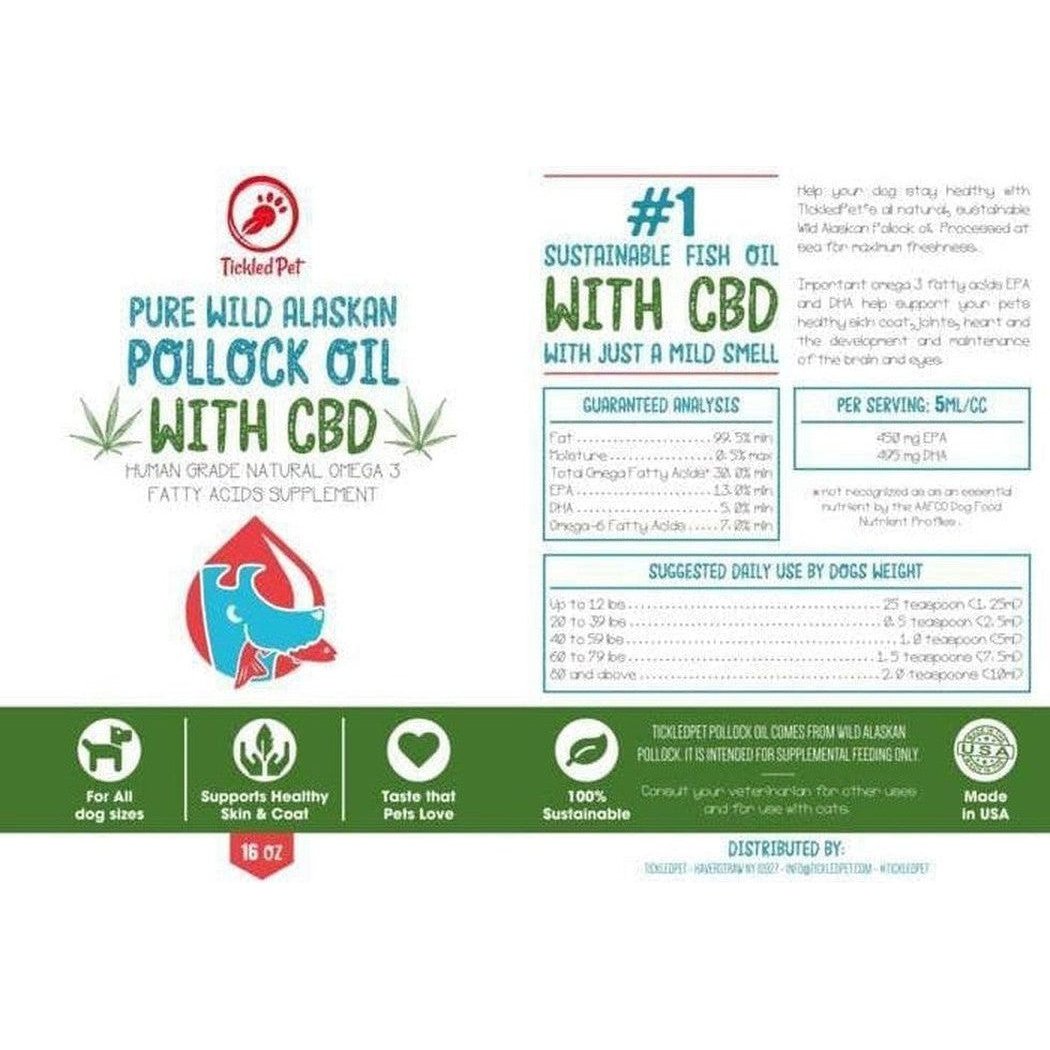 Tickled Pet Wild Alaskan Pollock Oil 16 Ounce with Cbd-Pets - Treats-Appalachian Outfitters