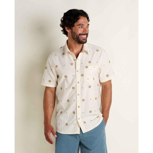 Toad & Co Men's Airscape Short Sleeve Shirt Embroidered-Men's - Clothing - Tops-Natural Embroidery-M-Appalachian Outfitters