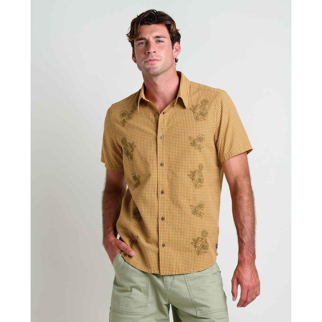 Toad & Co Men's Airscape Short Sleeve Shirt Embroidered-Men's - Clothing - Tops-Kelp Embroidery-M-Appalachian Outfitters