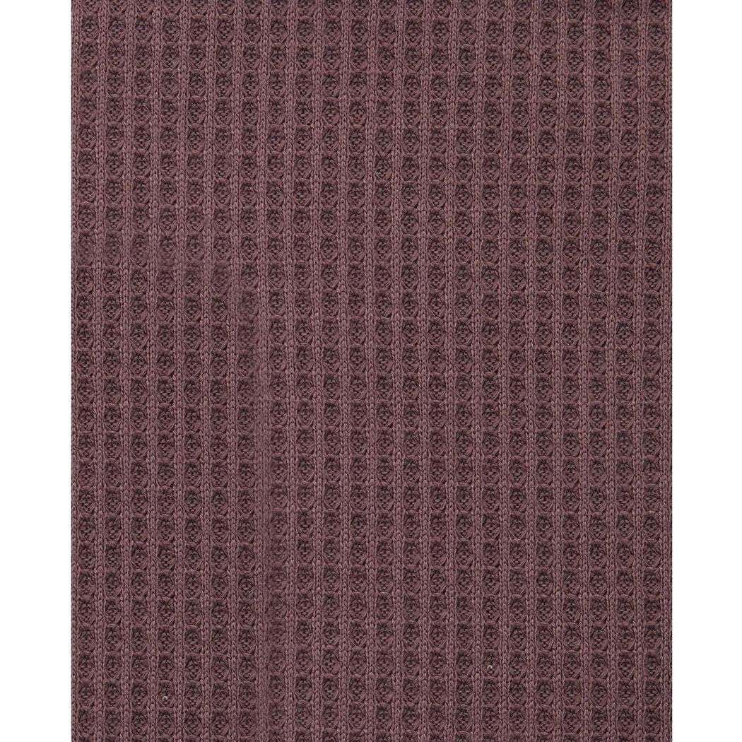 A close-up of the Toad & Co Men's Bitterroot Long Sleeve Hoodie in Raisin showing the textured fabric pattern.