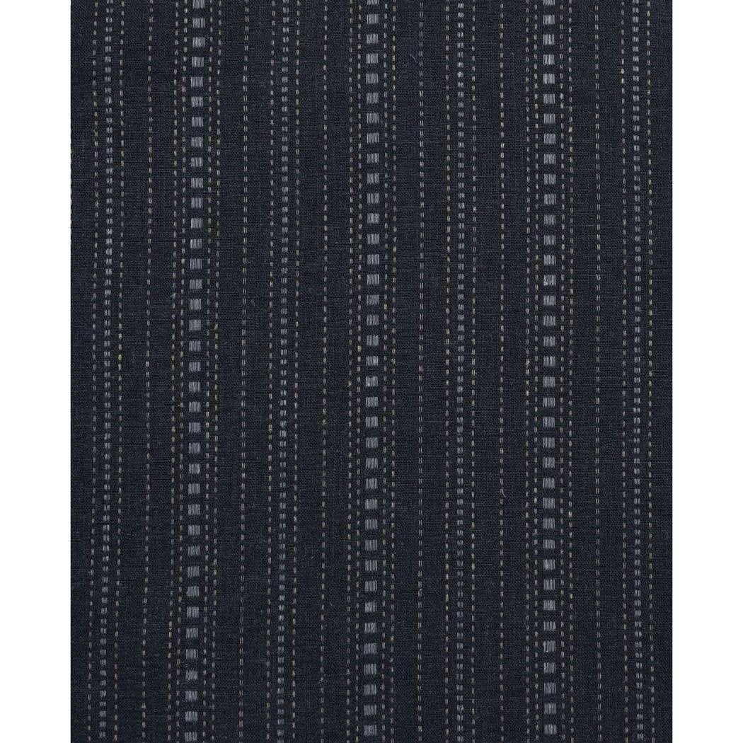 Midnight Dobby Toad & Co Men's Taj Hemp Short Sleeve Shirt with vertical dobby pattern on a dark background.