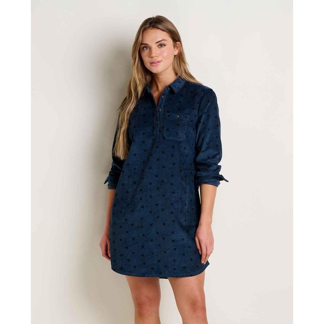 Toad & Co Women's Cassadia Popover Long Sleeve Dress-Women's - Clothing - Dresses-Midnight Geo Print-S-Appalachian Outfitters