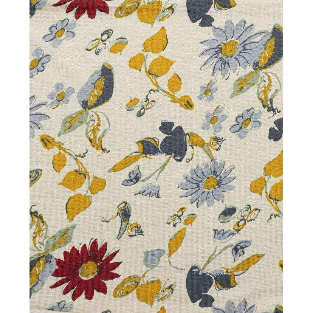 A close-up of the Toad & Co Women's Chaka Culotte in Almond Print showing the floral pattern against a light background.