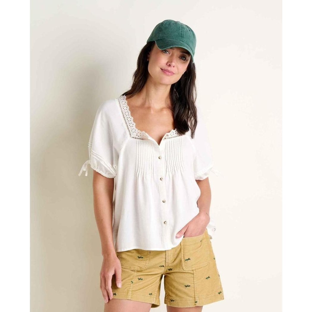 Toad & Co Women's Manzana Peasant Shirt-Women's - Clothing - Tops-Egret-XS-Appalachian Outfitters
