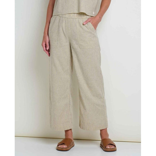 Toad & Co Women's Taj Hemp Wide Leg Pant-Women's - Clothing - Bottoms-Barley Railroad Stripe-S-Appalachian Outfitters
