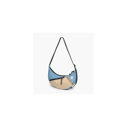 A front view of the Topo Designs Moonlight Crossbody Bag in Black/Neutral against a white background.