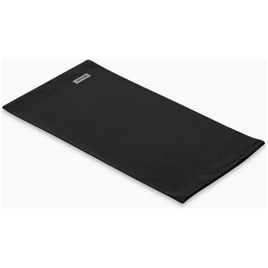 A black Turtle Fur Carefree Superfine Merino Wool Tube laid flat on a white background.