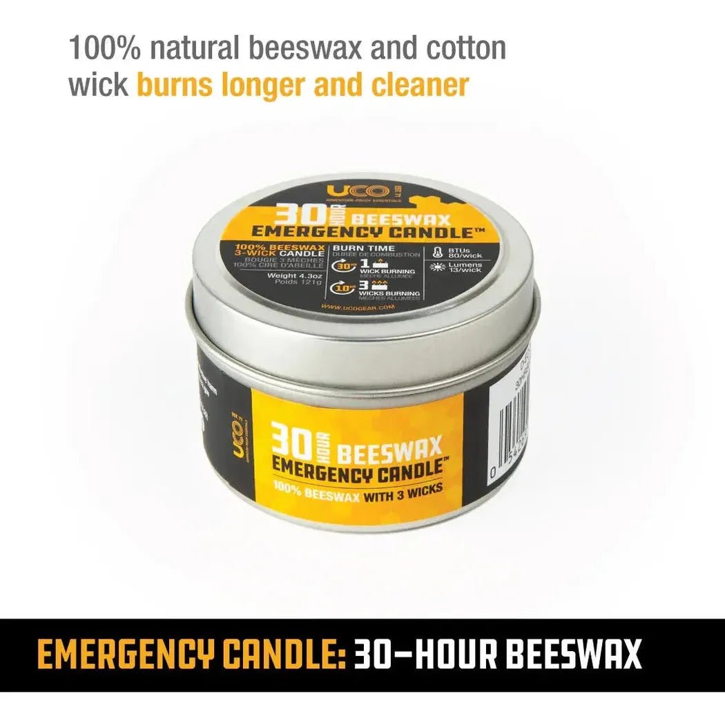 UCO 30 Hour Beeswax Emergency Candle-Camping - Lighting - Flashlights-Appalachian Outfitters