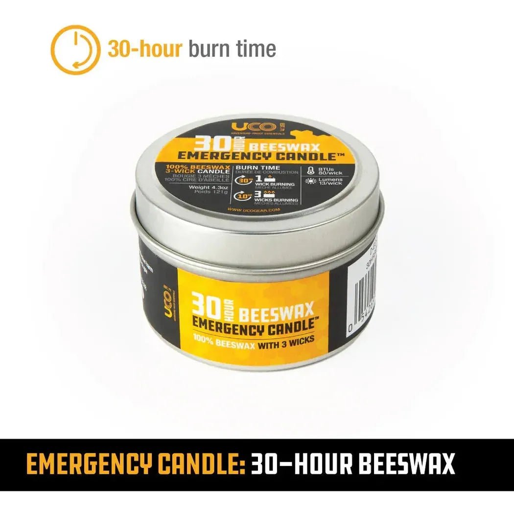 UCO 30 Hour Beeswax Emergency Candle-Camping - Lighting - Flashlights-Appalachian Outfitters