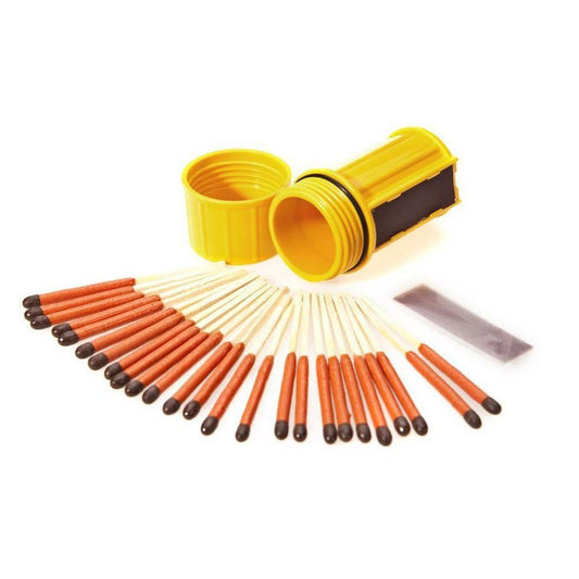 UCO Stormproof Match Container - 25 Matches-Camping - Cooking - Fire Starting-Yellow-Appalachian Outfitters