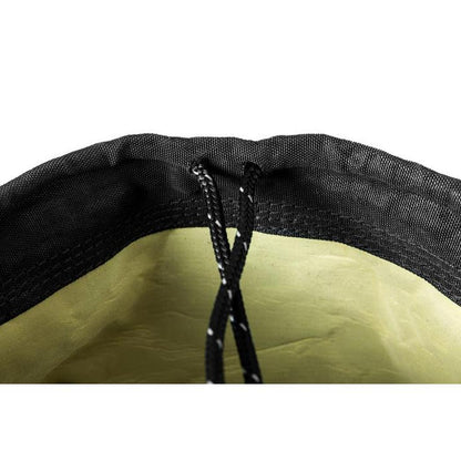 The close-up photo shows the drawstring closure of the black Ursack Allmitey Kodiak food storage bag against a white background.