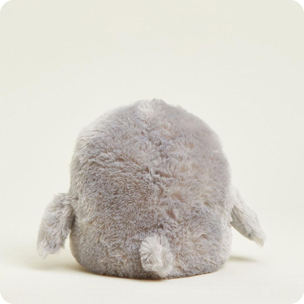 Back view of the Warmies Owl plush toy with a soft, fuzzy texture against a plain white background.