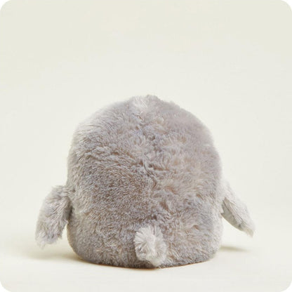 Back view of the Warmies Owl plush toy with a soft, fuzzy texture against a plain white background.