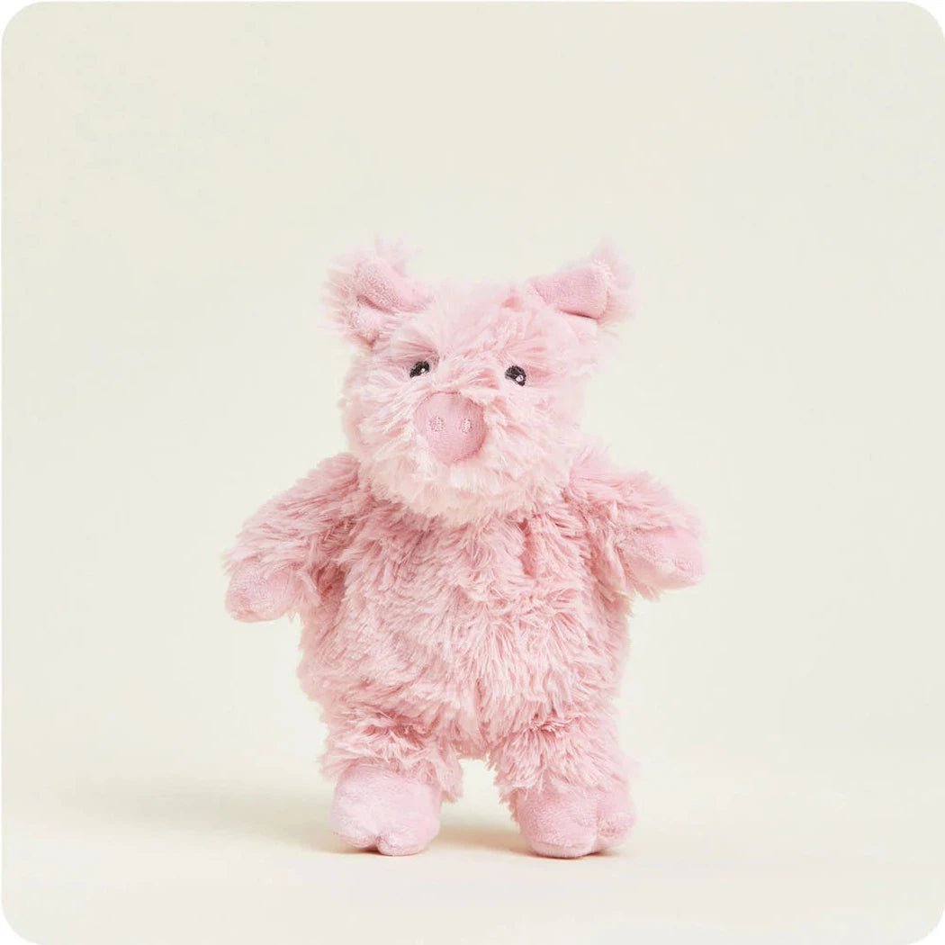A front view of the Warmies Pig Junior plush toy against a plain white background.